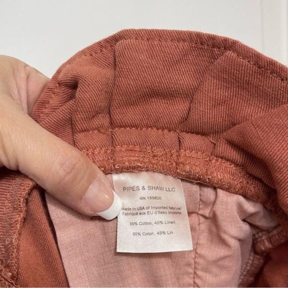 New  VERONICA BEARD Karter Linen-Cotton Belted Pants in Mocha Size 4 - Picture 13 of 15